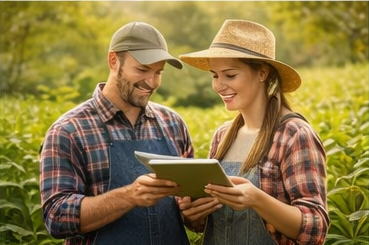 Rural farmhouse and landscape - technology solutions for farms and local communities